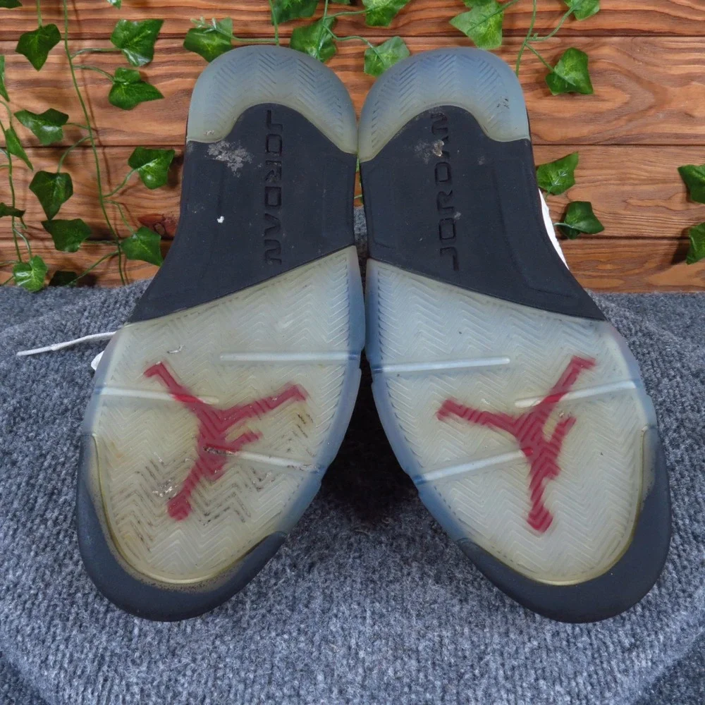 Nike Air Jordan 5 Retro Fire Red‎ Men Basketball Shoes Size 9.5 White Leather
